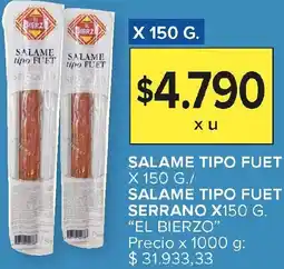 Carrefour El bierzo salame tipo fuet serrano oferta