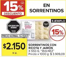 Carrefour Bulnez sorrentinos con ricota y jamón oferta