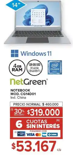 Carrefour Netgreen notebook 14" oferta