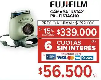 Carrefour Fujifilm cámara instax pal pistacho oferta