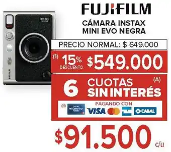 Carrefour Fujifilm cámara instax mini evo negra oferta