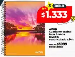 Supermayorista Vital Avon cuaderno espiral oferta