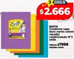 Supermayorista Vital Exito cuaderno tapa dura varios colores oferta