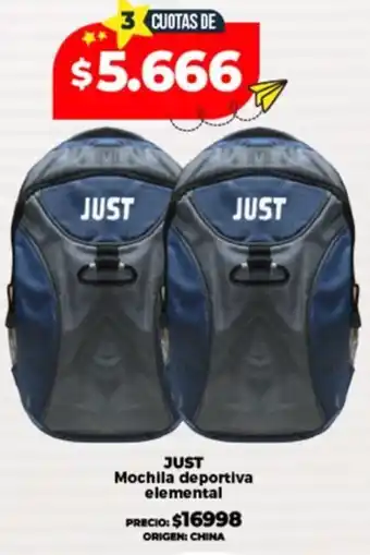 Supermayorista Vital Just mochila deportiva elemental oferta