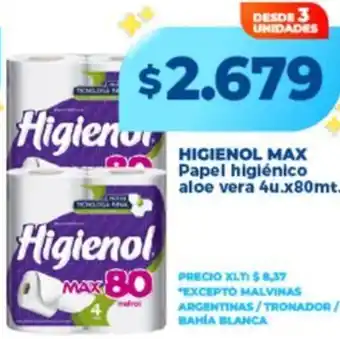 Supermayorista Vital Higienol max papel higiénico aloe vera oferta