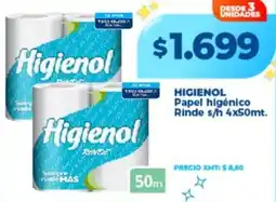 Supermayorista Vital Higienol papel higénico rinde oferta