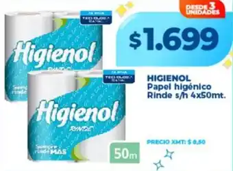 Supermayorista Vital Higienol papel higénico rinde oferta