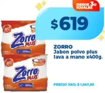 Supermayorista Vital Zorro jabon polvo plus lava a mano oferta