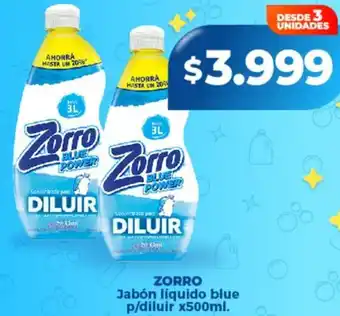 Supermayorista Vital Zorro jabón líquido blue p/diluir oferta