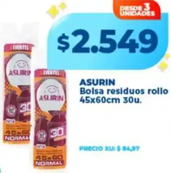 Supermayorista Vital Asurin bolsa residuos rollo oferta