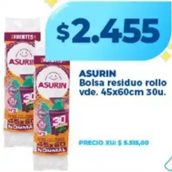 Supermayorista Vital Asurin bolsa residuo rollo oferta