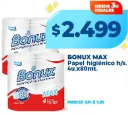 Supermayorista Vital Bonux max papel higiénico oferta