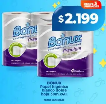 Supermayorista Vital Bonux papel higénico blanco doble hoja oferta