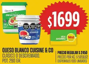 Supermercados Vea Queso blanco cuisine & co oferta