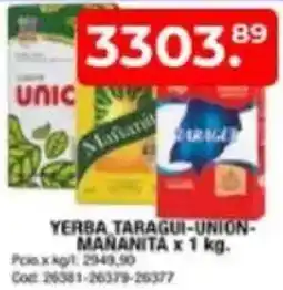 Maxiconsumo Yerba taragui-union- mananita oferta