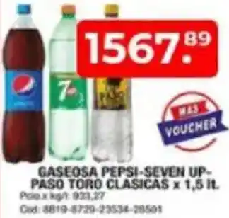 Maxiconsumo Gaseosa pepsi-seven up- paso toro clasicas oferta