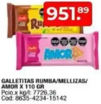 Maxiconsumo Galletitas rumba/mellizas/ amor oferta