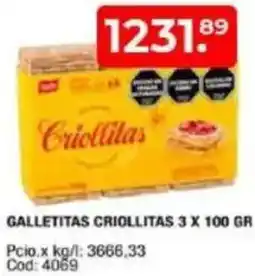 Maxiconsumo criollitas galletitas oferta