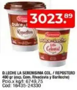 Maxiconsumo D.leche la serenisima col./repostero oferta