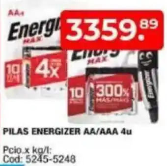 Maxiconsumo Pilas energizer aa/aaa oferta