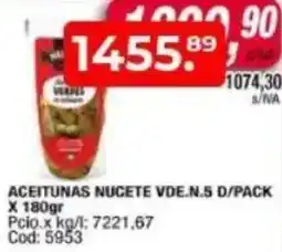 Maxiconsumo Aceitunas nucete vde.n.5 d/pack oferta