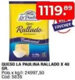 Maxiconsumo Queso la paulina rallado oferta