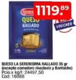 Maxiconsumo Queso la serenisima rallado oferta