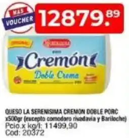 Maxiconsumo La serenisima cremon doble porc queso oferta