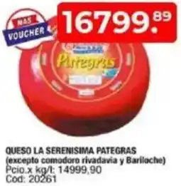 Maxiconsumo La serenisima pategras queso oferta