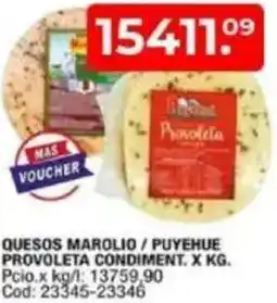 Maxiconsumo Quesos marolio/puyehue provoleta condiment. oferta