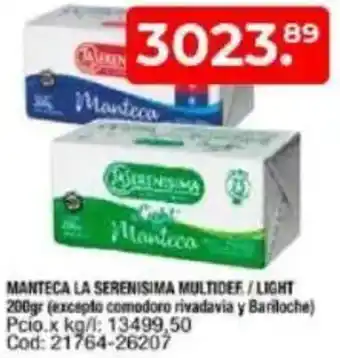 Maxiconsumo Manteca la serenisima multidef/light oferta