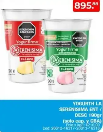 Maxiconsumo Yogurth la serenisima ent/ desc oferta