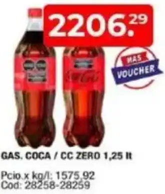 Maxiconsumo Gas. coca / cc zero oferta