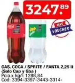 Maxiconsumo Gas. coca/sprite / fanta oferta