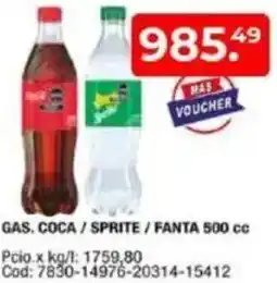 Maxiconsumo Gas. coca / sprite / fanta oferta