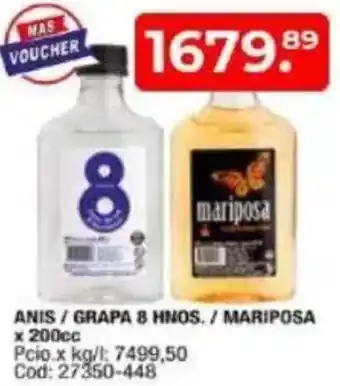 Maxiconsumo Anis/grapa 8 hnos./ mariposa oferta