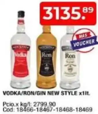 Maxiconsumo Vodka/ron/gin new style oferta