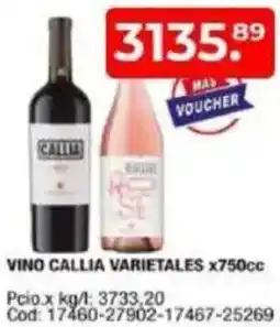 Maxiconsumo Vino callia varietales oferta