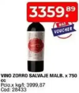 Maxiconsumo Vino zorro salvaje malb. oferta