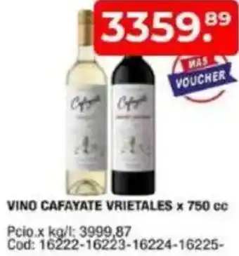 Maxiconsumo Vino cafayate vrietales oferta