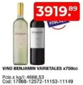 Maxiconsumo Vino benjamin varietales oferta