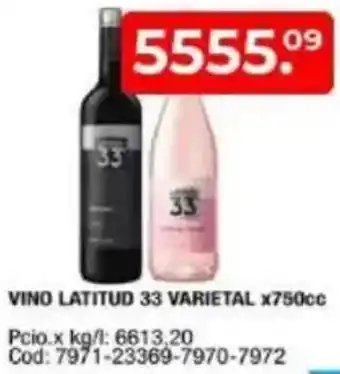 Maxiconsumo Vino latitud 33 varietal oferta