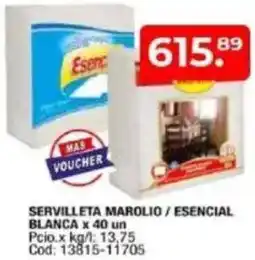 Maxiconsumo Servilleta marolio/esencial blanca oferta