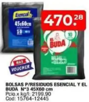 Maxiconsumo Bolsas p/residuos esencial y el buda n°3 oferta