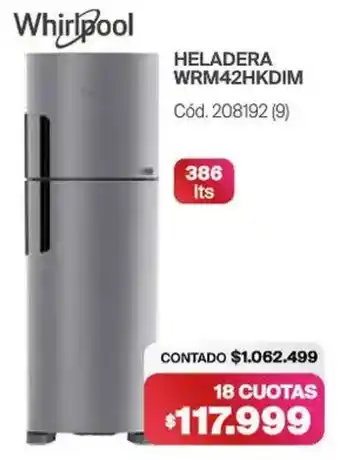 Naldo Lombardi Whirlpool heladera WRM42HKDIM oferta