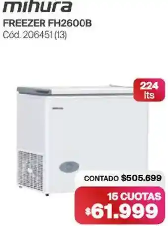 Naldo Lombardi Mihura freezer FH2600B oferta