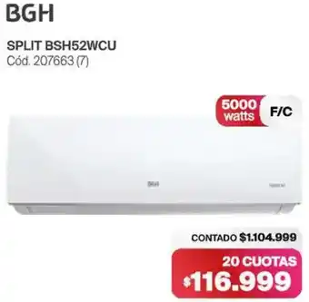 Naldo Lombardi Bgh split BSH52WCU oferta