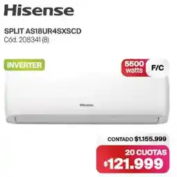 Naldo Lombardi Hisense split AS18UR4SXSCD oferta