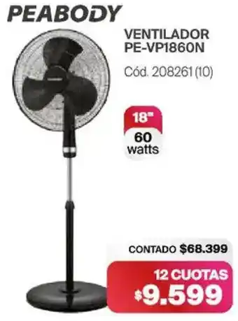 Naldo Lombardi Peabody ventilador PE-VP1860N oferta