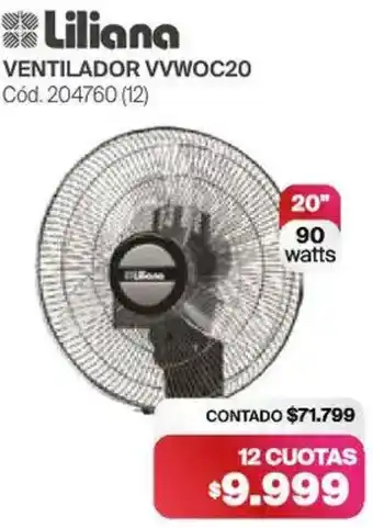 Naldo Lombardi Liliana ventilador VVWOC20 oferta